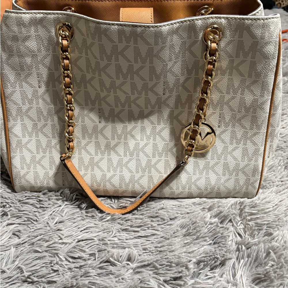 Michael Kors Beige Signature Tote Bag